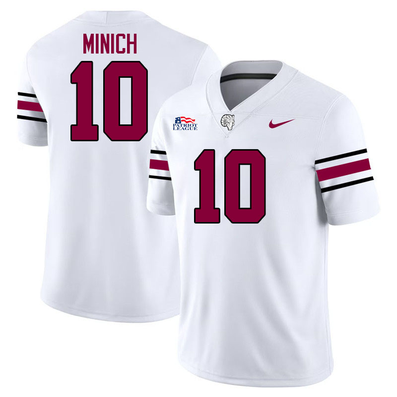 Fordham Rams #10 Drew Minich College Football Jerseys,Uniforms-White